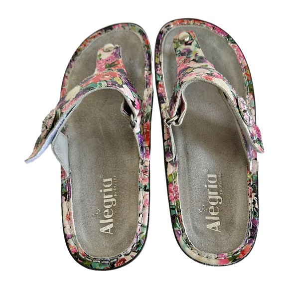 Alegria Carina Lighten Up Thong Floral Sandals Size EU 38 US 8-8.5 - Picture 6 of 12